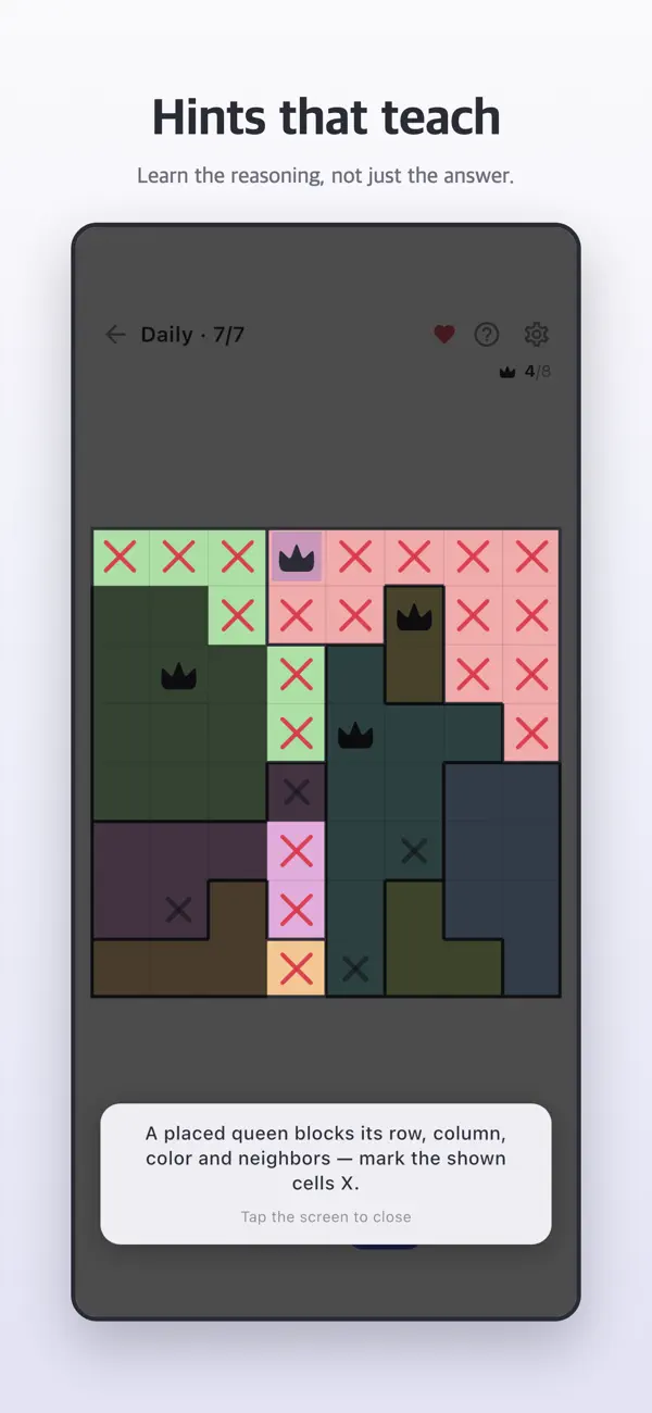 Queenkan — quiet logic puzzle