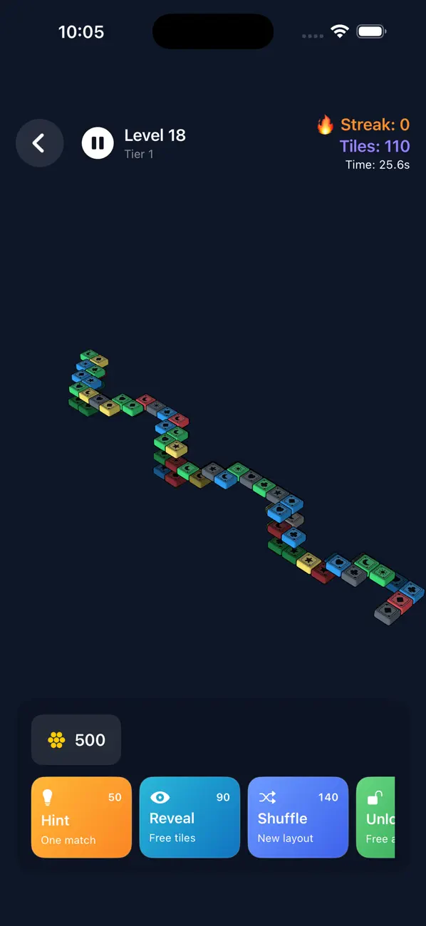LazyGame: 3D Tile Match