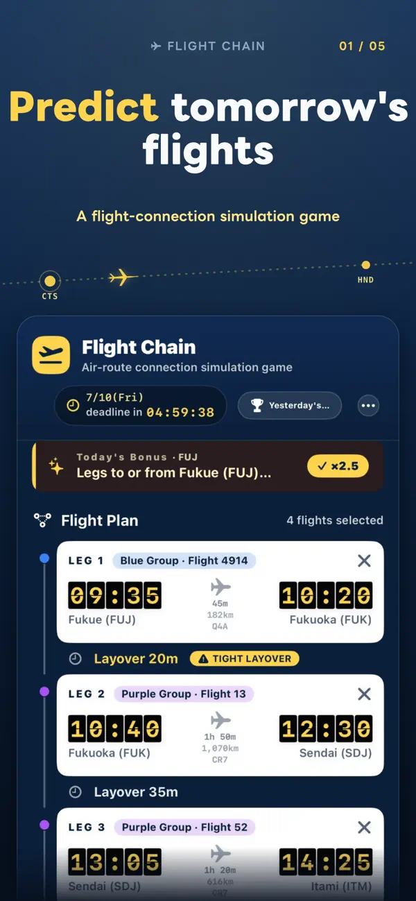 Flight Chain: Daily Puzzle