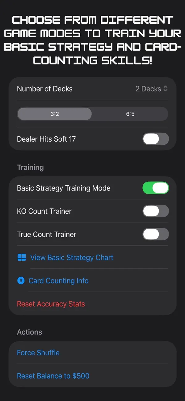 Simple Blackjack Trainer