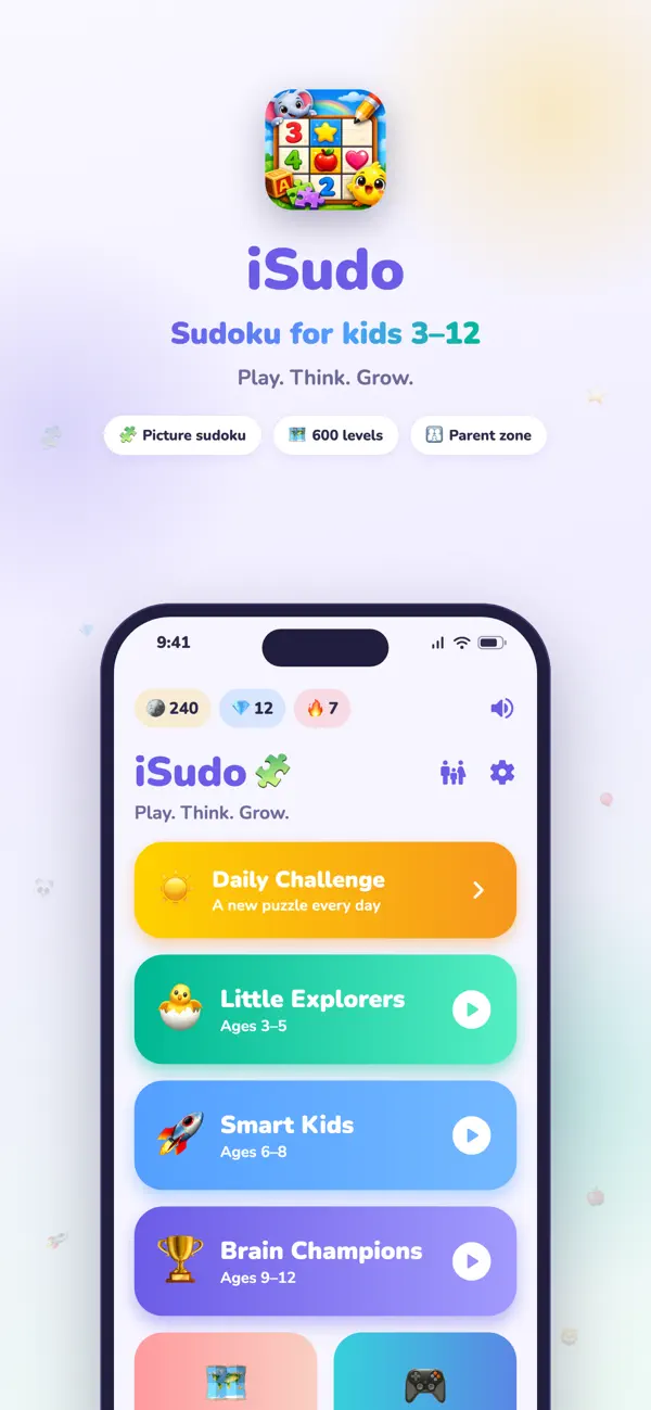 iSudo: Sudoku for Kids