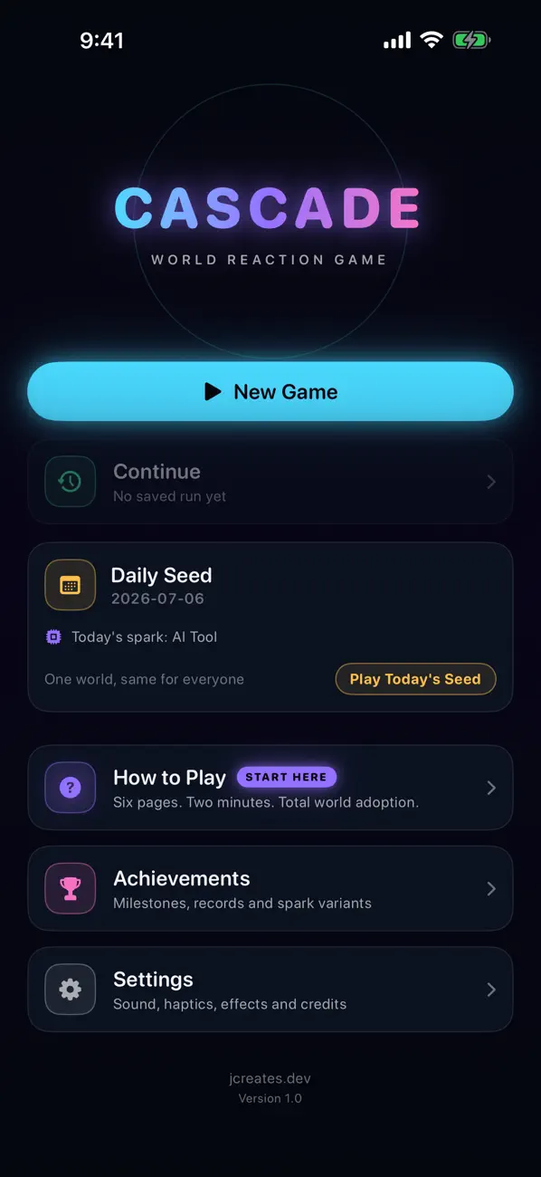 Cascade: World Reaction Game
