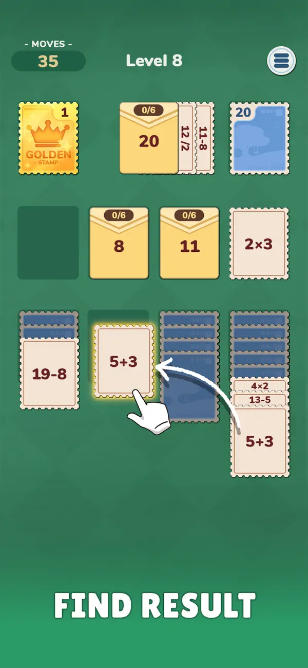 Math Solitaire: Stamp Sort
