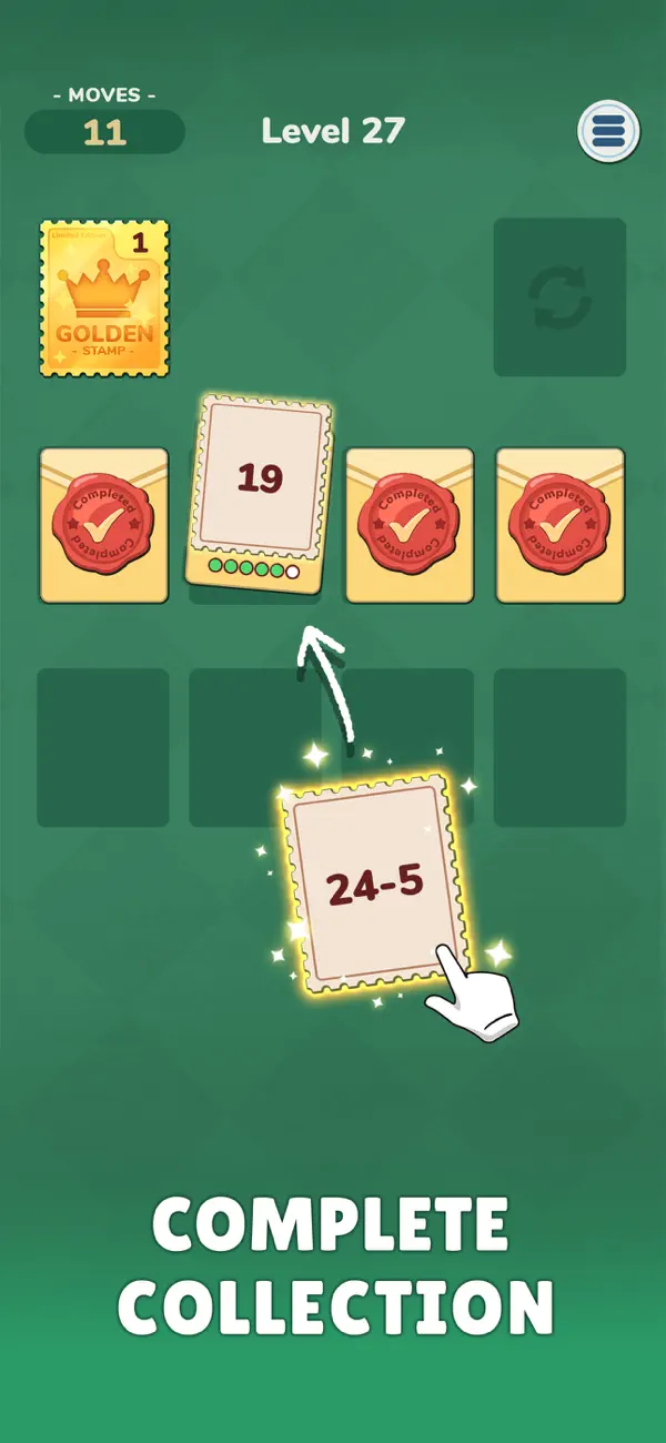 Math Solitaire: Stamp Sort