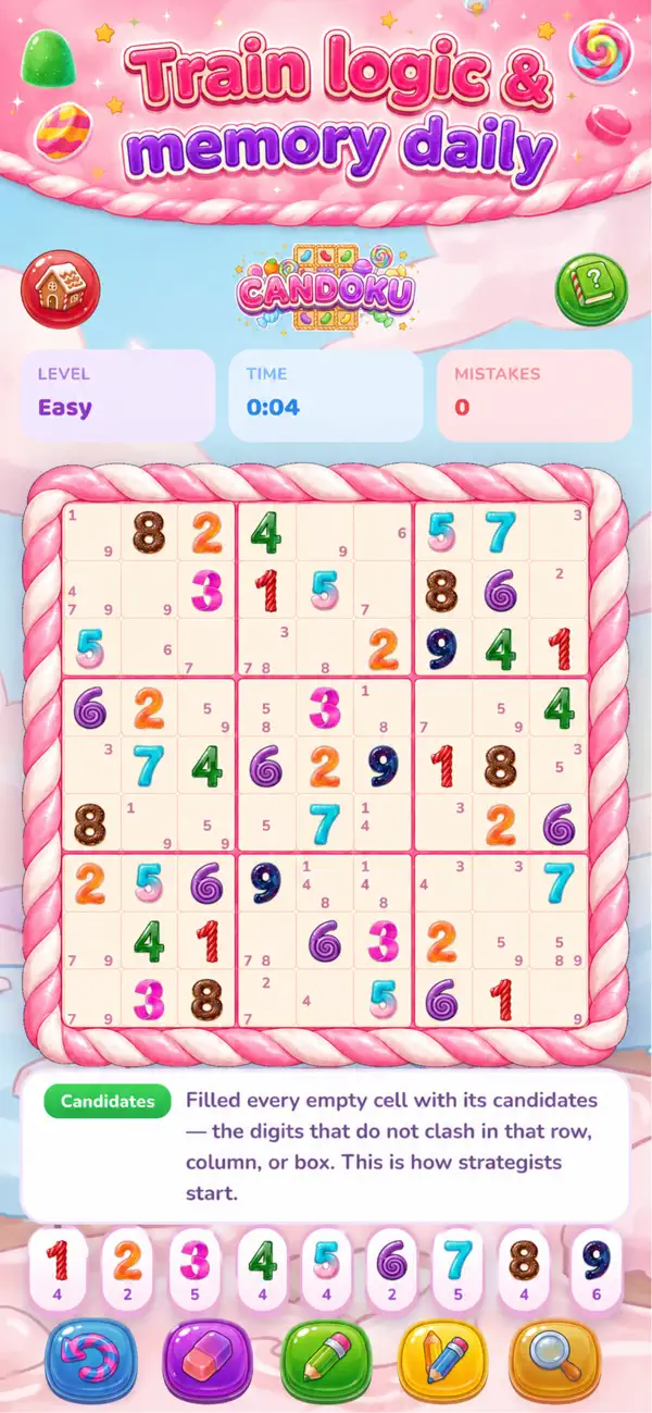 Candoku: Sudoku Offline Puzzle