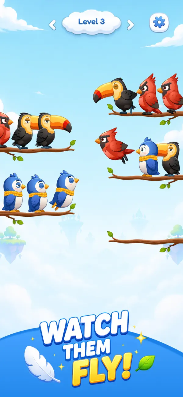 Bird Sort: Color Match