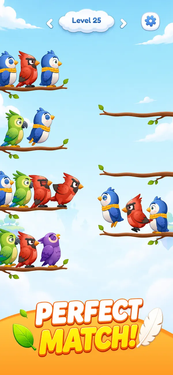 Bird Sort: Color Match