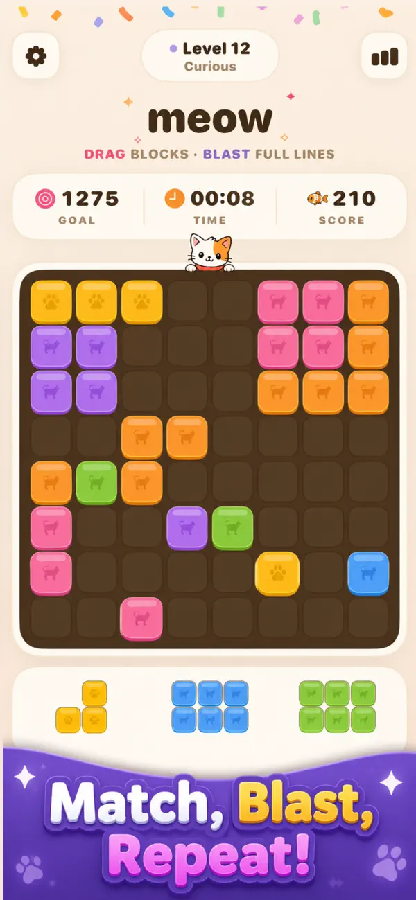 Meow Blast: Block Puzzle
