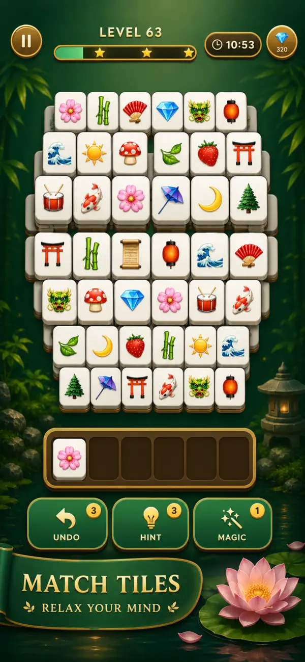 Mahjong Solitaire: Large Tile