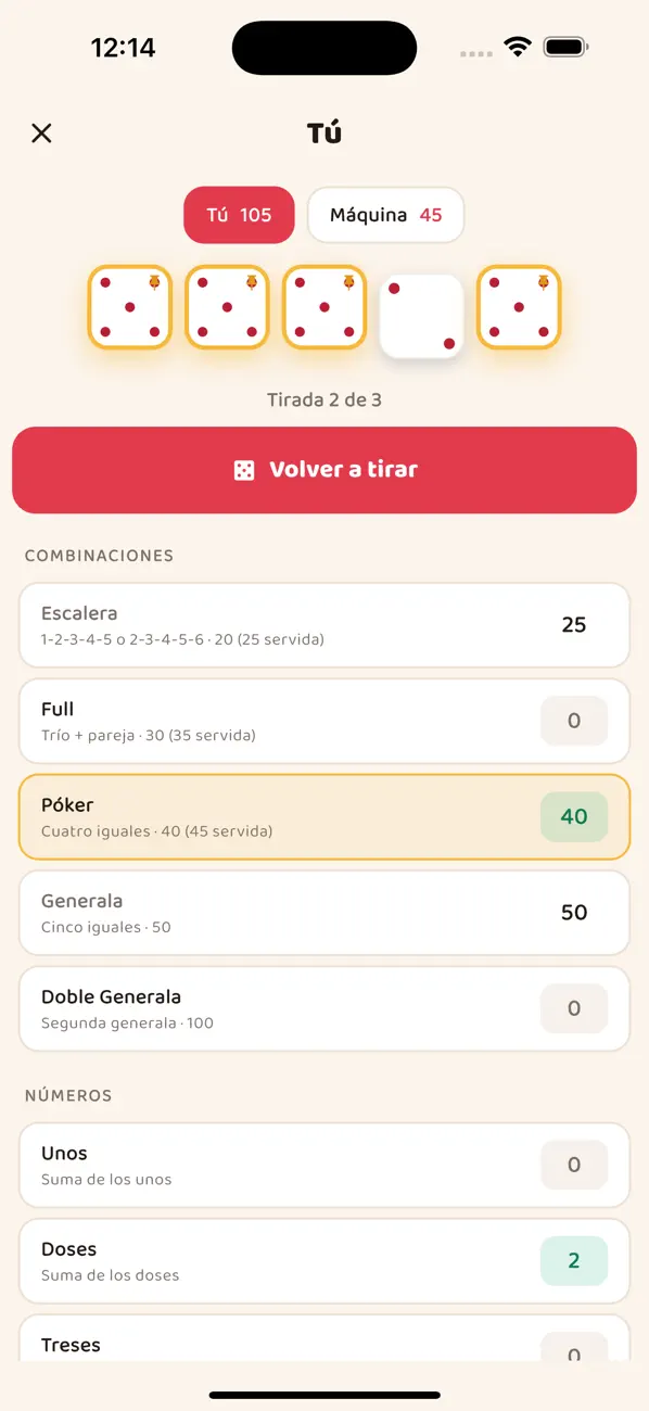 Generala: Juego de Dados