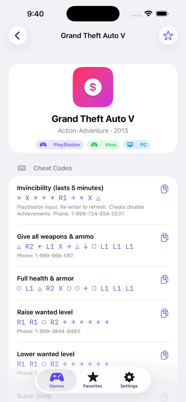 Cheat Guide