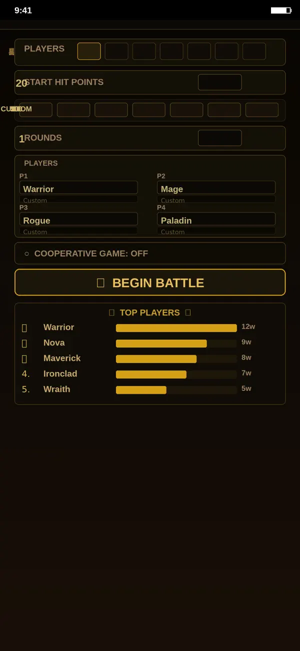 Hit Points Tracker