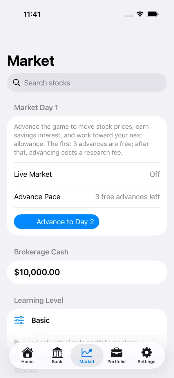Stock Sprout Market Game