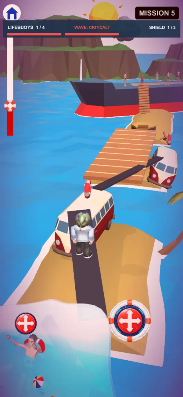 Escape Tsunami and Waves